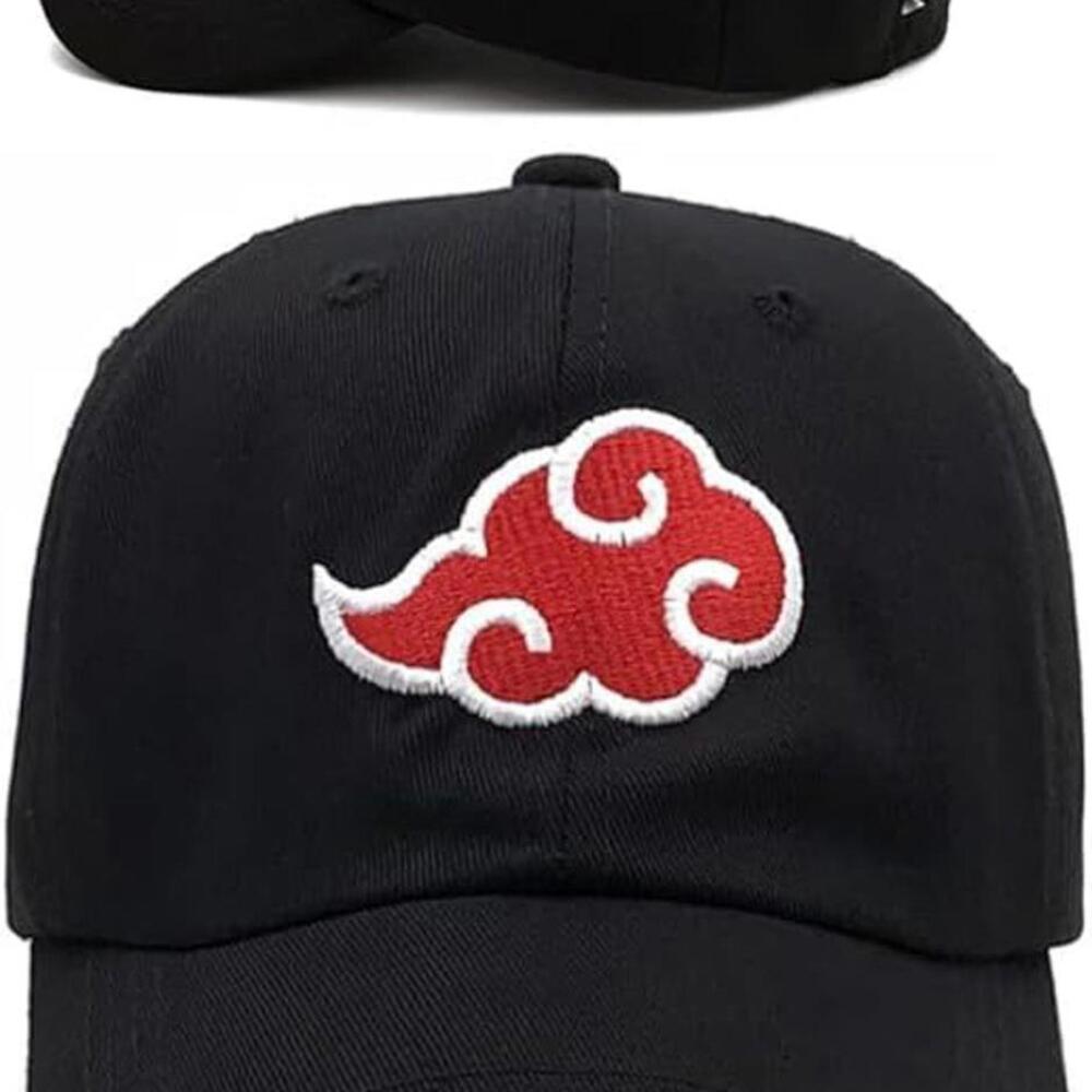 Naruto Hat Adjustable Snapback Uchiha Akatsuki Logo Baseball Cap with Necklace